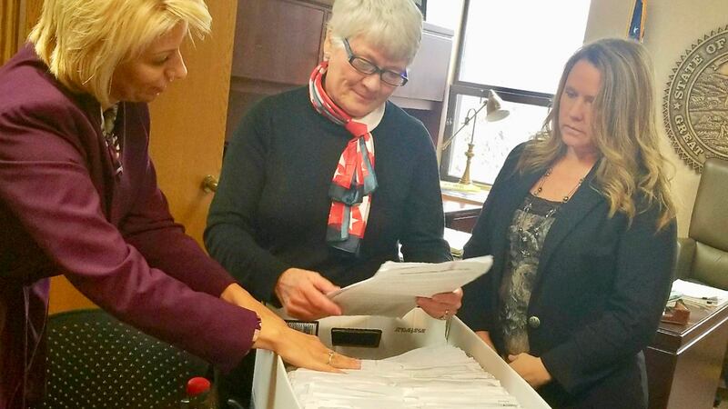 Former Secretary of State Shantel Krebs and former Deputy Secretary of Election Services Kea...