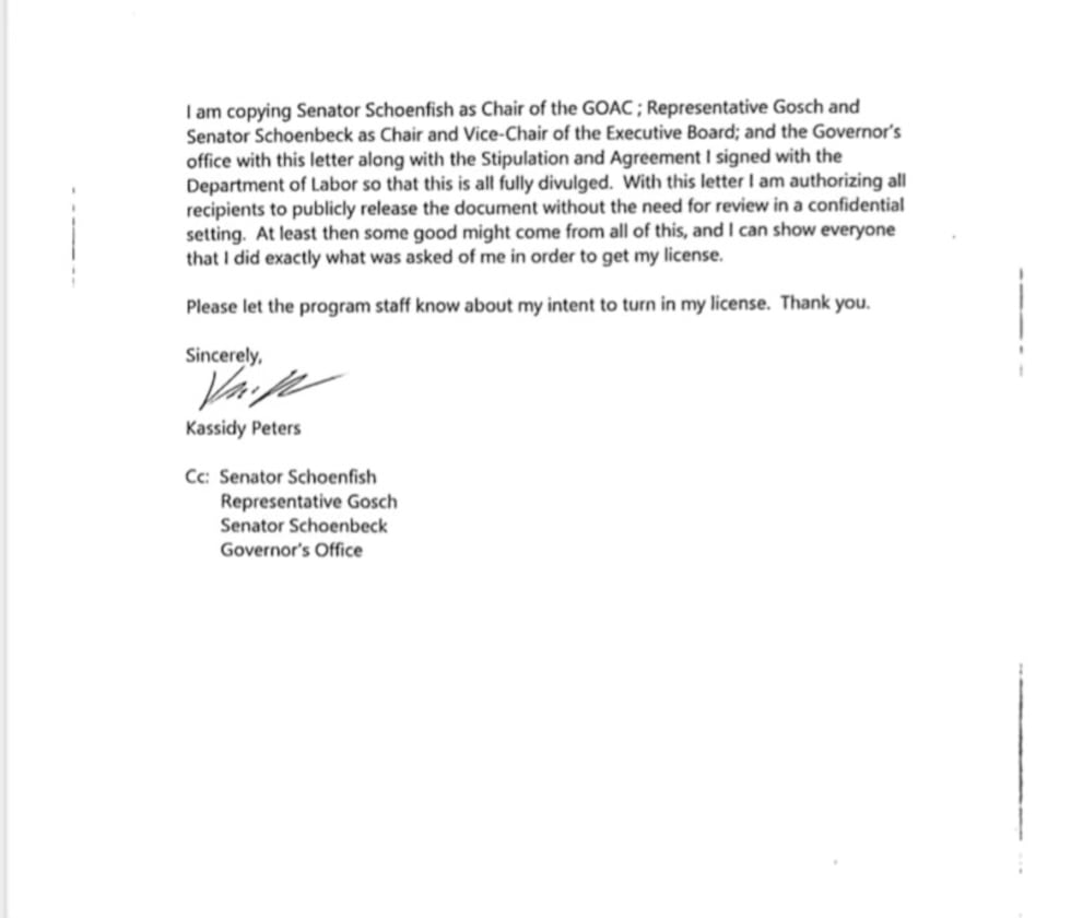 Governor Kristi Noem's daughter Kassidy Peters is resigning her appraisal position and turning...