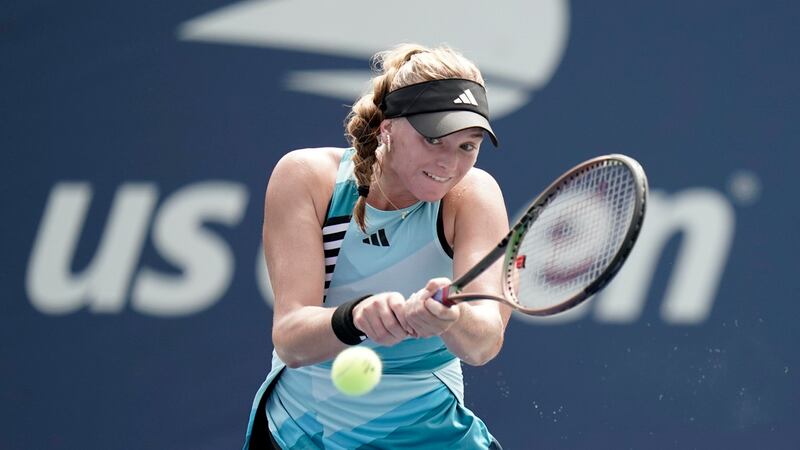 Ashlyn Krueger of the United States during the first round of the U.S. Open tennis tournament,...