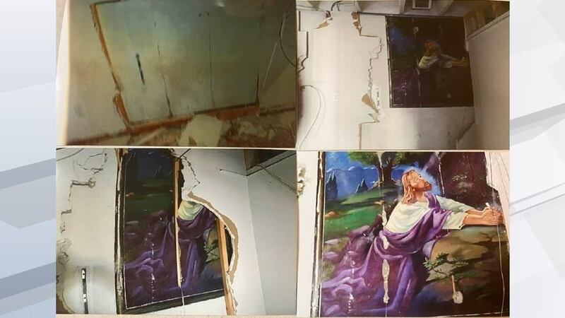 The Hughes County Sheriff’s Office Facebook post shows photos of the painting captured by the...