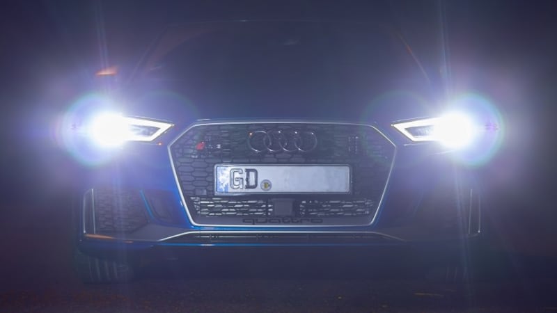 Headlights in the dark