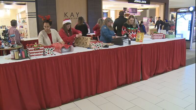 The Children's Inn annual gift wrapping booth is open during the holidays at The Empire Mall.