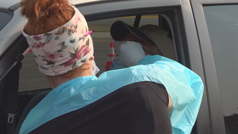 Drive-thru COVID-19 test administered in South Dakota (File)