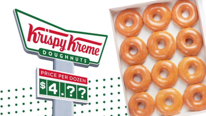 Krispy Kreme is pricing its Original Glazed dozen doughnuts to the national average gasoline...