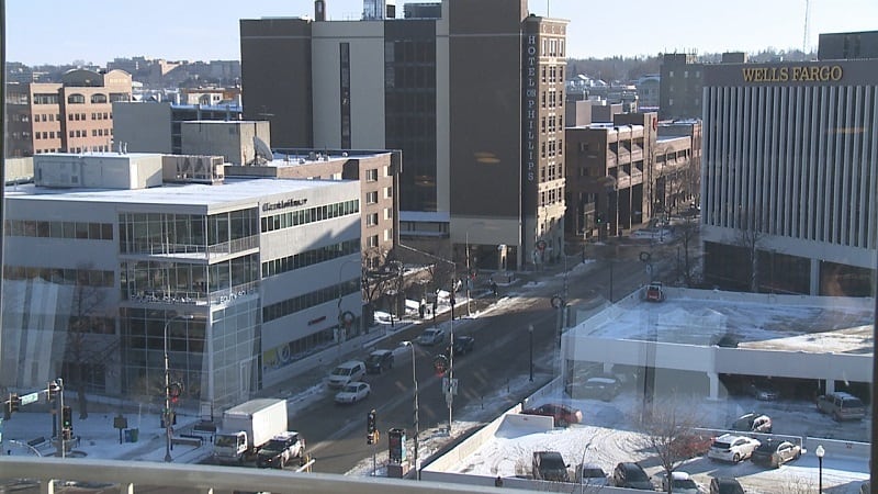 Downtown Sioux Falls view from Holiday Inn City Center